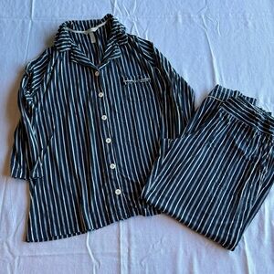 Soma Navy and White Striped Pajama Set